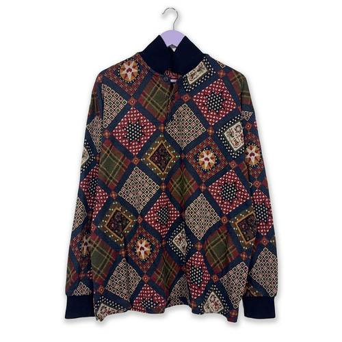 GIANNI VERSACE Giacca in misto seta multicolore con bottoni in metallo