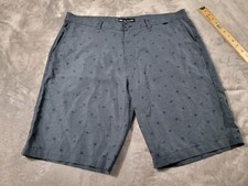 Travis Mathew Blue Palm Tree Print Golf Performance Chino Stretch 11  Shorts 40