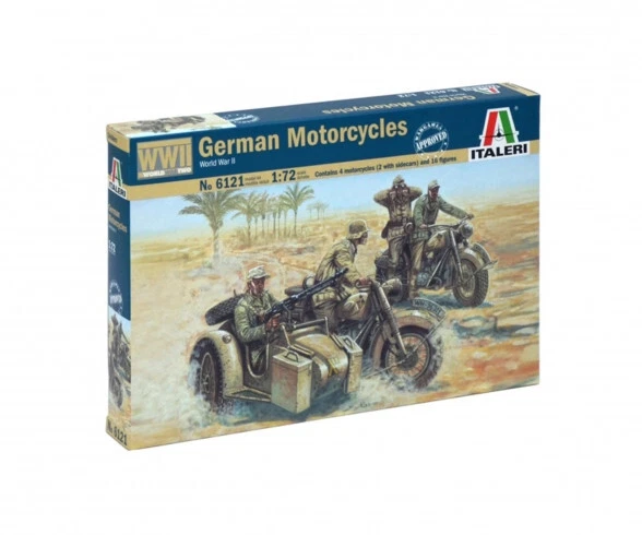 Italeri 510106121 German 1:72 WWII Deutsche Motorrad Beiwagen Figur Seitenwagen - Bild 2 von 3