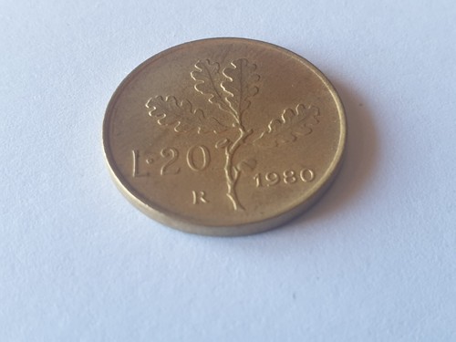 Repubblica Italiana 20 Lire Ramo di Quercia 1980 - Foto 2 di 3