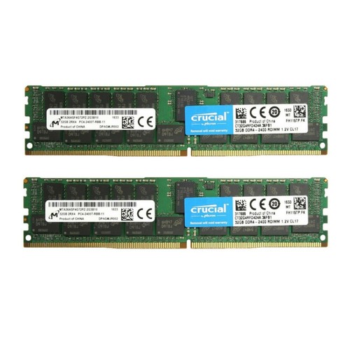 Crucial 64GB (2X 32GB) DDR4 2400MHz PC4-19200 ECC Registered Server ...