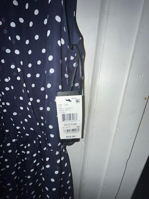 BCX Dress blue Medium With white Dot stamp 