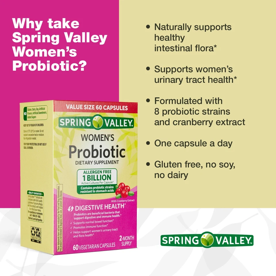 Spring Valley Womens Probiotic Dietary For Digestive Health Cranberry - Image 2 of 4