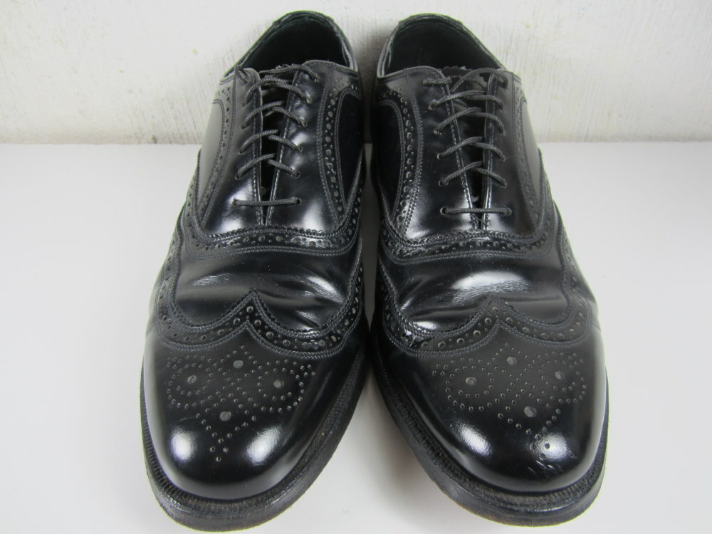 Vtg Florsheim Royal Imperial 96324 Long Wingtip Black Leather