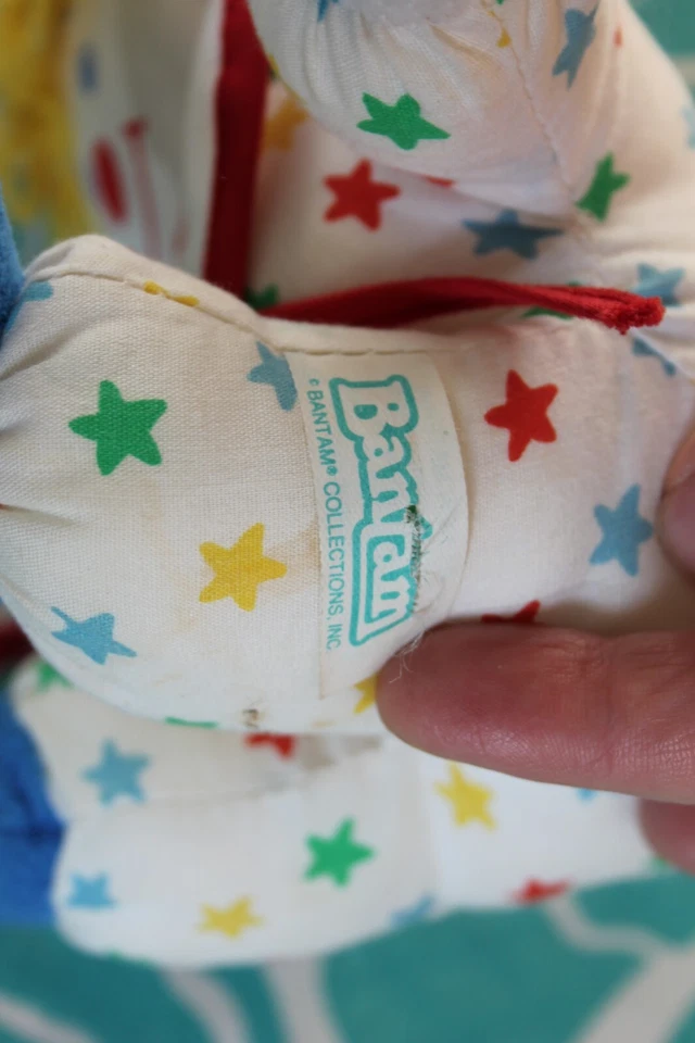 "Juguete de sonajero cuna bebé payaso peluche gallo vintage 8"" edad 0-18 meses" Foto 3 de 4