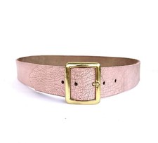 Nyovee Pink Cracked Leather Plain Belt. Removable Buckle. Large 38