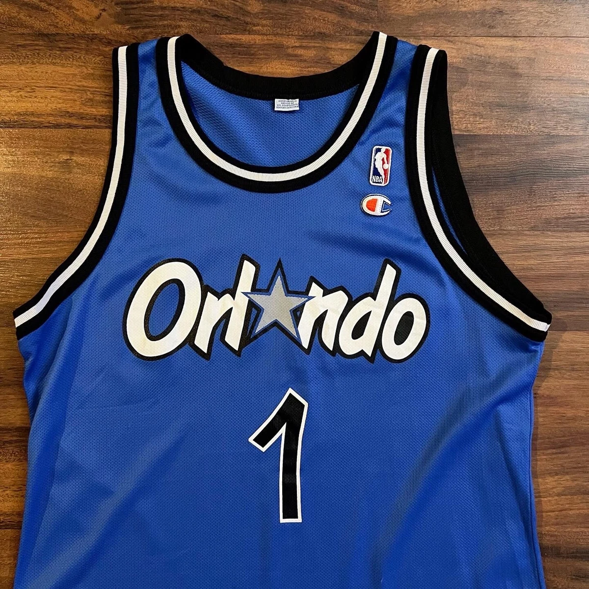 Penny Hardaway Orlando Magic Champion NBA Alternate Black Trim Jersey Sz 44