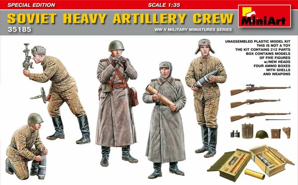 Sowjetische Schwere Artillerie Besatzung Diorama Figuren 1:35 Modell Miniart-image