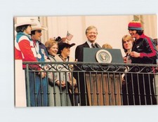 Postcard President Jimmy Carter hailing USA Olympic Hockey Team Washington DC