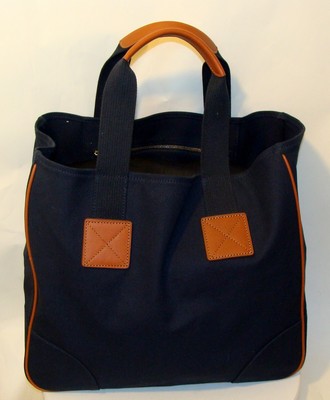 large navy tote bag