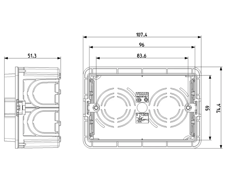 15 Cassette Incasso Vimar 503 Blu - Immagine 2 di 3