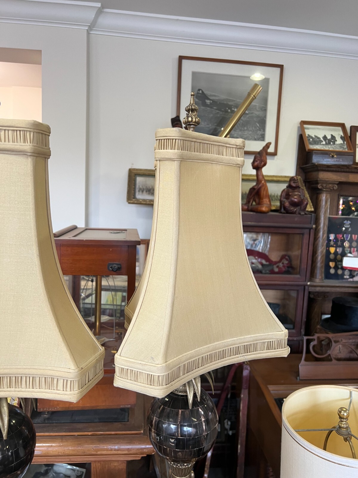 Pair of Vintage Fredrick Cooper Hollywood Regency Metal/Acrylic Pineapple Lamps