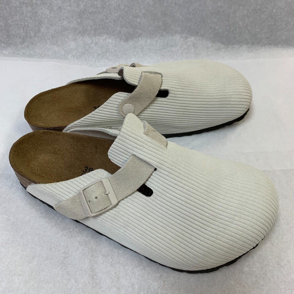 靴 BIRKENSTOCK Exclusive Boston Corduroy 38 Boston Suede Embossed in Color Corduroy Dark Tea