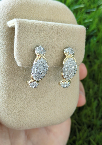 0.50ctw Diamond Cluster Drop Earrings 10k Yellow Gold - Video 1 of 1