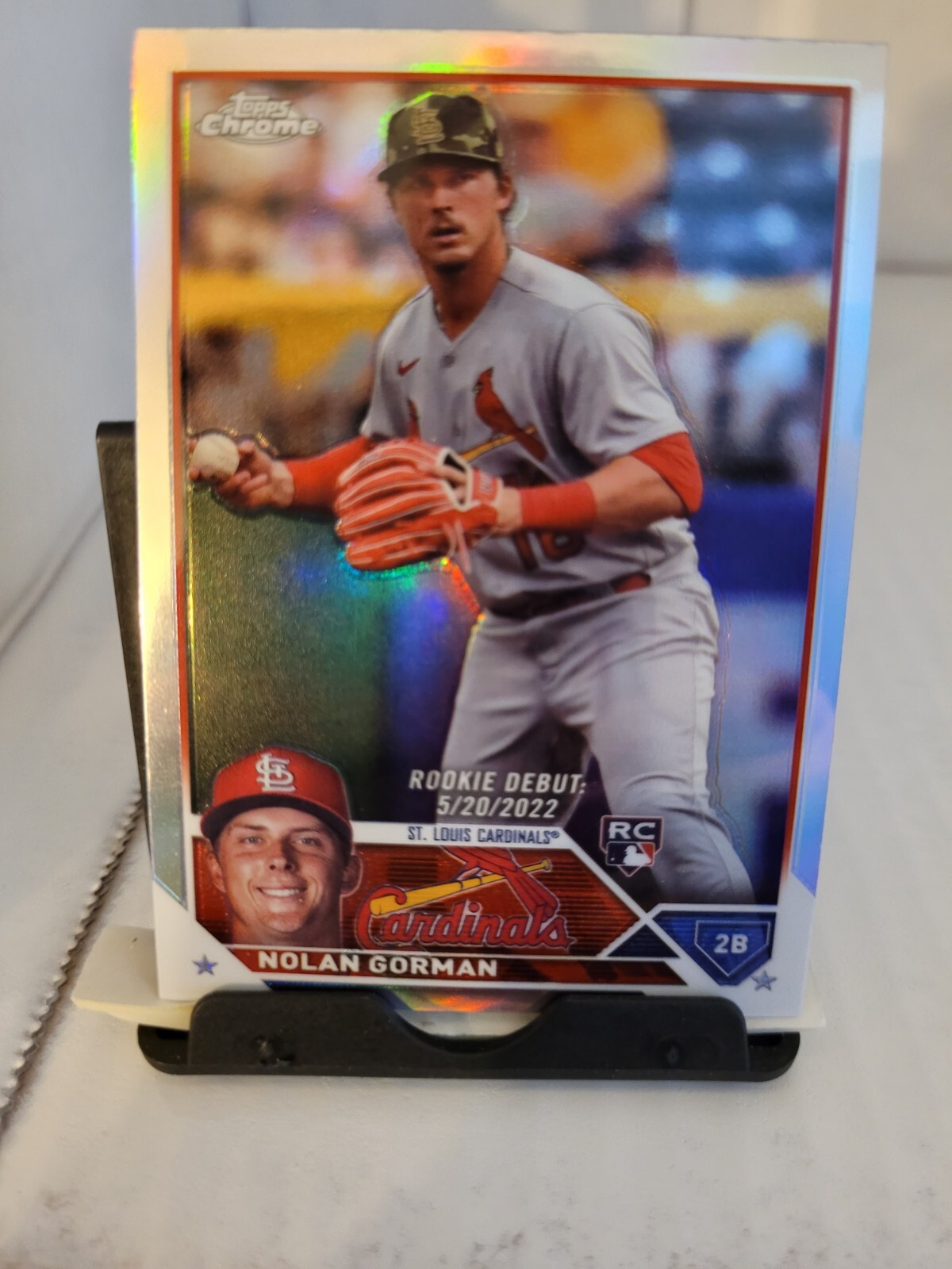2023 Topps Chrome Update Nolan Gorman Prizm Refractor Rookie Debut RC #USC145