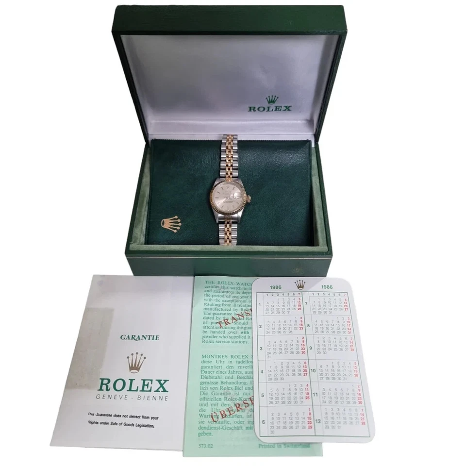 Rolex Datejust 69173 Feminino Bi-Metal 26mm Mostrador Prata Champanhe 1986 - Imagem 3 de 4