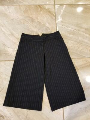 Sele' Juniors Womens Black Professional Pinstripe Dress Capri Pants Size 1/2