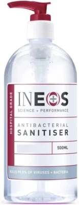 INEOS HYGIENICS INEOS - Sanitiser Gel (500ml) - Hand Sanitiser - Hospital Grade, Effective