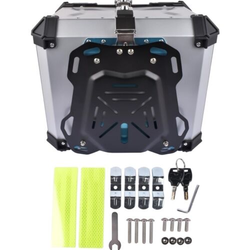 55 Liter Motorrad Alu Top Case BOX XB55 Aluminium Alloy Siber+Unteres Rack - Bild 4 von 9