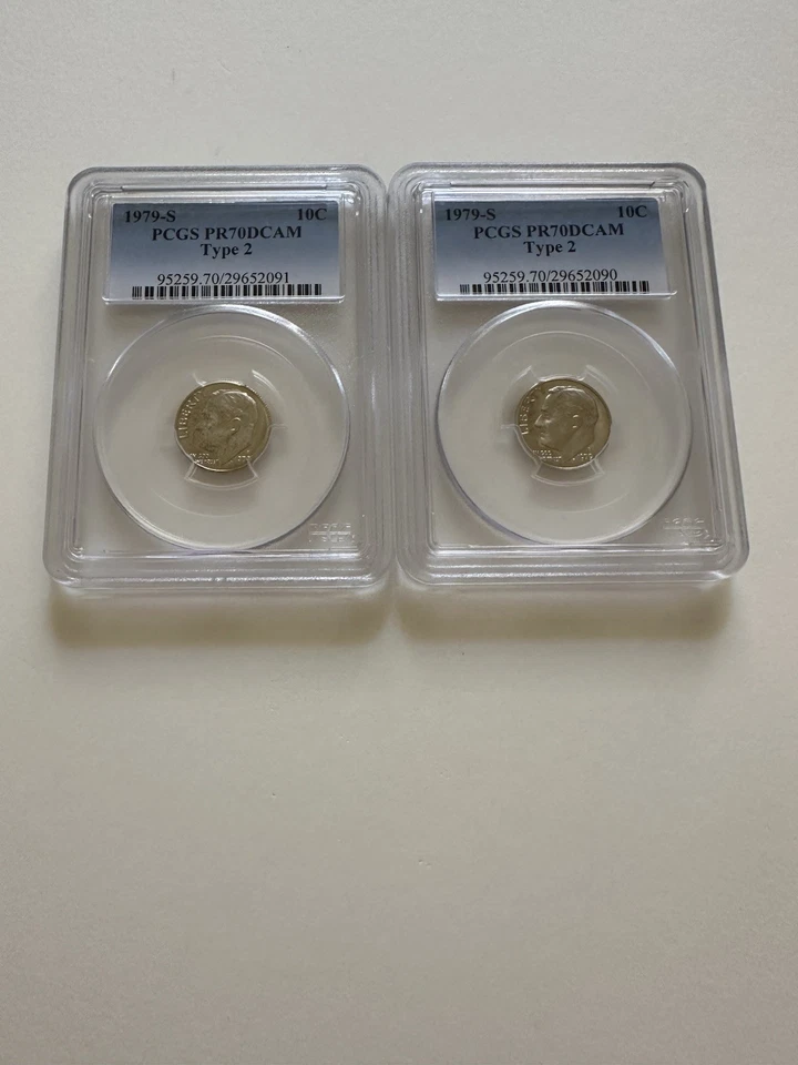 Two Extremely Rare ConnectionVerification Number 1979-S 10C PCGA PR70DCAM TYPE2 - Image 4 of 4