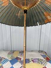 Vintage Parasol Umbrella Chinese Japanese Bamboo Rice Paper Antique