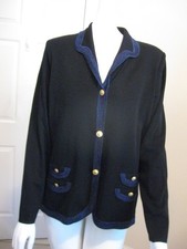 Exclusively Misook black button cardigan jacket Size S