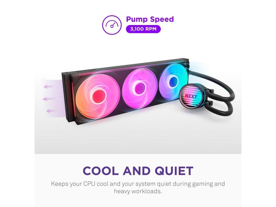 NZXT Kraken Core 360 RGB - AIO CPU Liquid Cooler - 360 mm Radiator - 360 mm - Image 3 of 4