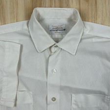 Vtg 1960 TOWNCRAFT Short Sleeve Shirt Fortrel Size M White Solid Button Up