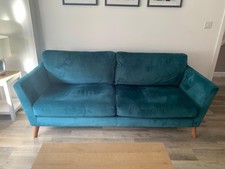 M&S Foxbury Large 3-Seater Sofa – Peacock Teal Velvet – Collection Only