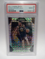 Donovan Mitchell Rookie Card PSA 10 2017-18 Panini Prizm Mosaic. rookie card picture