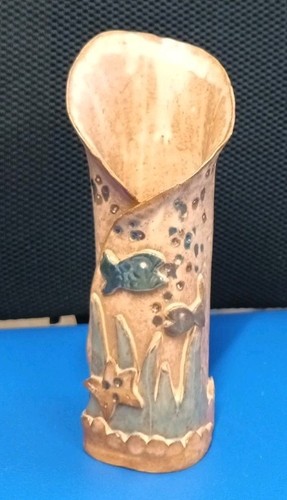 Vintage Acanthus Crafts Studio Pottery Small Fish Vase - Picture 2 of 11