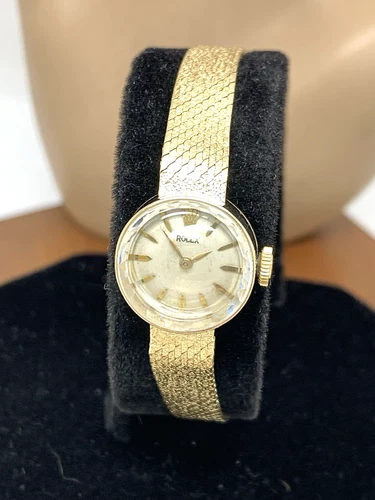 Rolex Women's Watch Vintage Cocktail 14k Yellow Gold 282 Manual Wind Petite 15mm