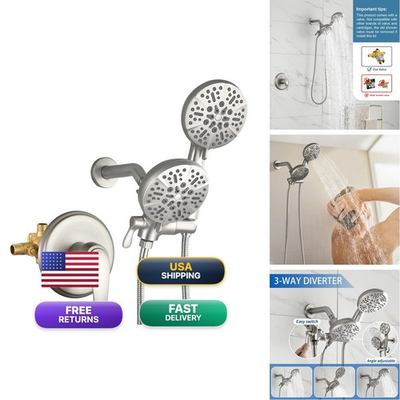 #ad Difeini Dual Shower Faucet Set Valve High Pressure Dual 2 In 1 Shower Combo Set $110.92