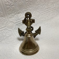 Vintage Brass Wall Mount Bell Nautical Anchor Ship