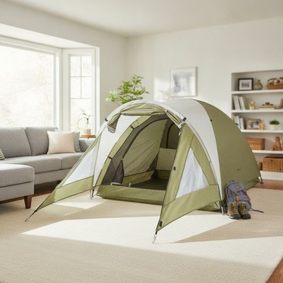 Camping Zelt 4 Personen Wasserdicht Kuppel mit Veranda Leicht Einfach Aufbau