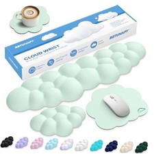 Cloud Wrist Rest Keyboard Cushion and Cloud Mouse Tenkeyless 06 Light Green