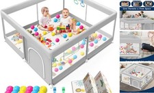 Baby Playpen with Mat Playpen with Mat Waterproof 50x50 Inch Dark Grey  Mat