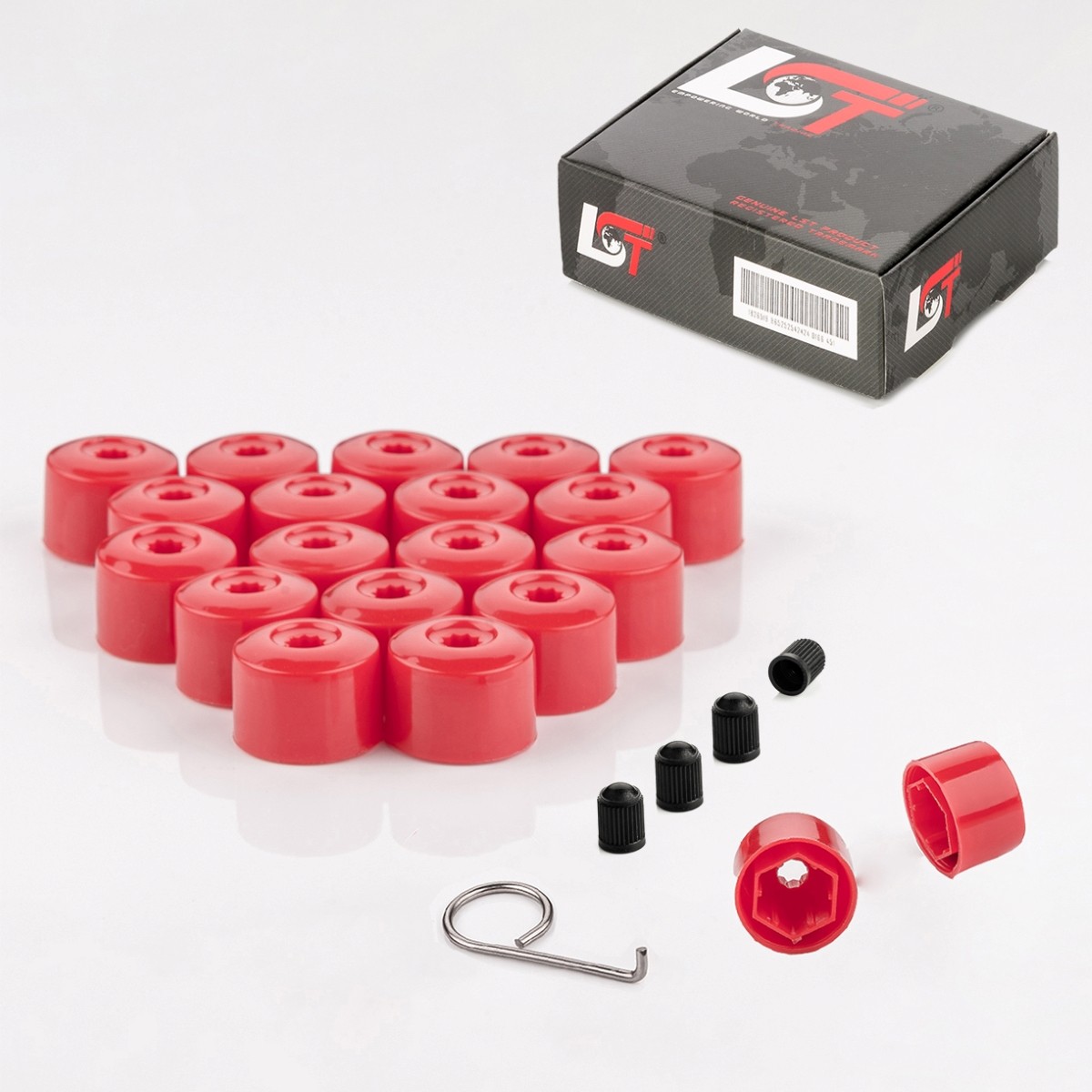 20x Wheel Screw Caps Shrouds Wheel Nuts Set 0 21/32in Red for Saab
