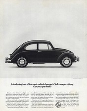 1966 Volkswagen Beetle: Two Most Radical Changes Vintage Print Ad