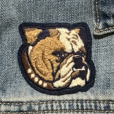 Embroidered Chenille Patch of Bulldog Head Sew-On Patch
