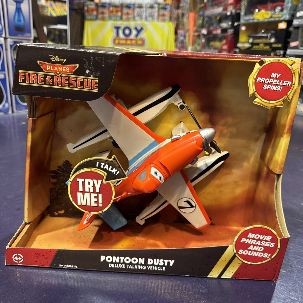 RARE Disney Planes Fire & Rescue Talking Pontoon Dusty Plane Toy