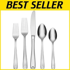 Lincoln Contemporary 20-Piece Flatware Set, Stainless Steel