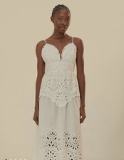 Farm Rio White Laise Sleeveless Maxi Dress