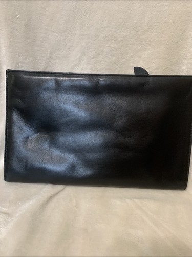 Pochette vintage anni 70 FS Originals nera morbida pelle burrosa 11,5x7” - Foto 5 di 8