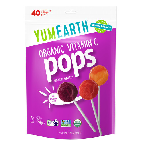 Organic Vitamin C Pops, Assorted, 40 Individually Wrapped Pops, 8.7 oz (248 g)