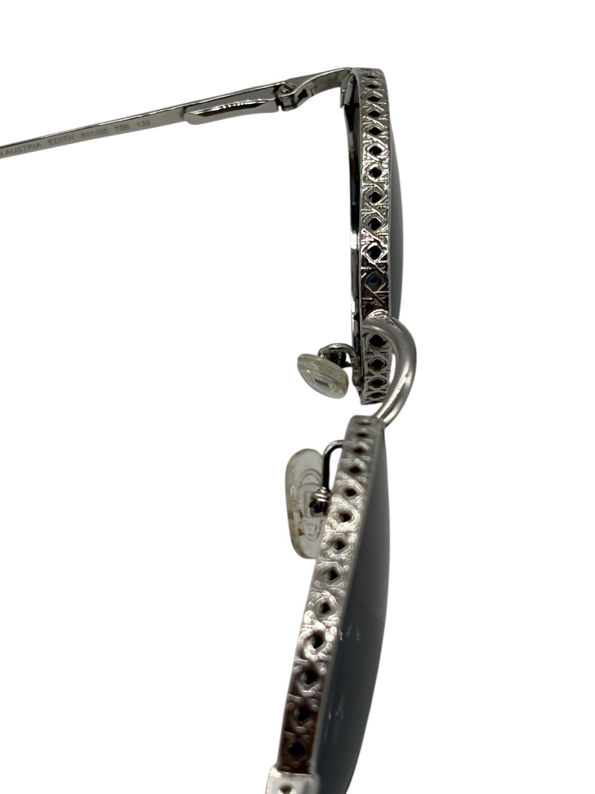 VTG Christian Dior Edith Sunglasses Shiny Silver Rare Vintage NOS 80s W/case thumbnail 10