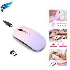 Wireless Bluetooth Mouse,LED Dual Mode Rechargeable Silent Slim Laptop Mouse,...
