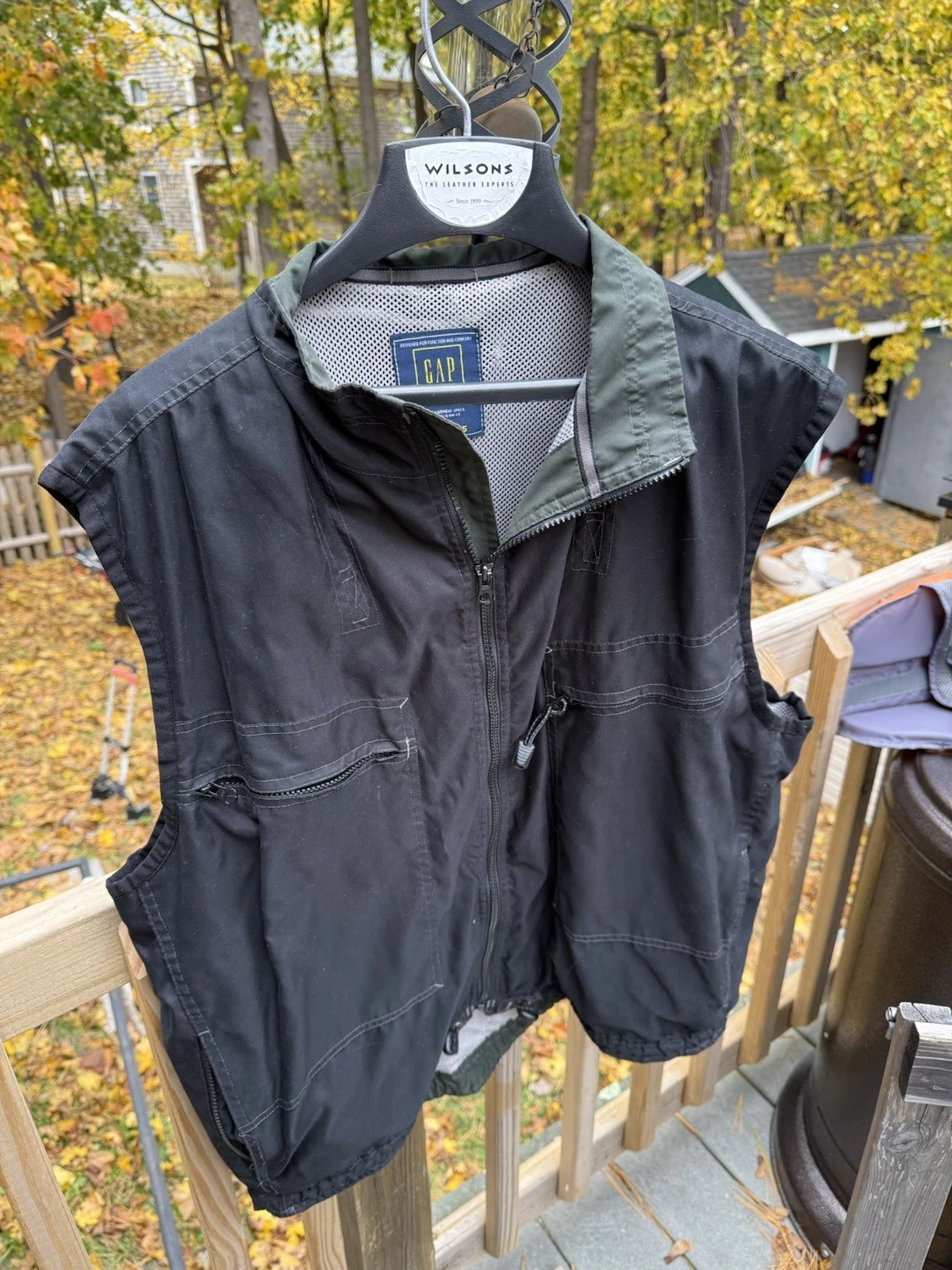 GAP Men's Vintage 00' GXP-45 Windbreaker Tactical Military Black Vest XLarge