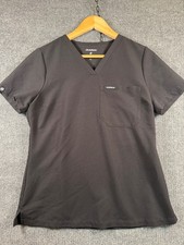 Jaanuu Women's Rhena Essential 1-Pocket Scrub Top Size XS Black