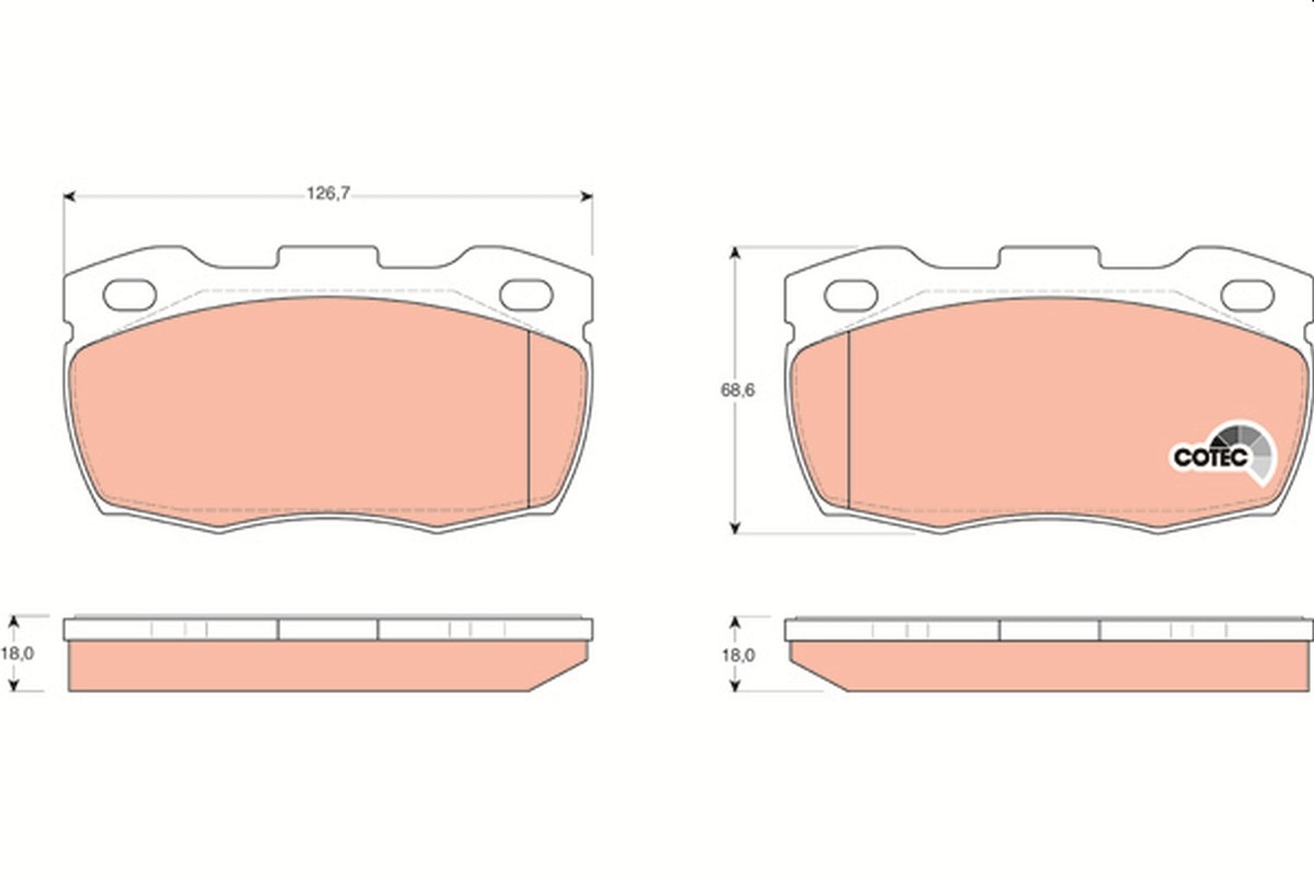 Front TRW-OE GDB1452 Brake Pad Set, disc brake for LAND ROVER